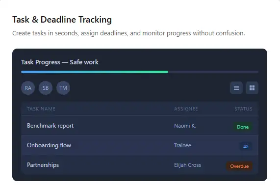 Task & Deadline Tracking